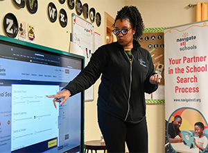 Anna-Stacia Allen demonstrates how to search for schools